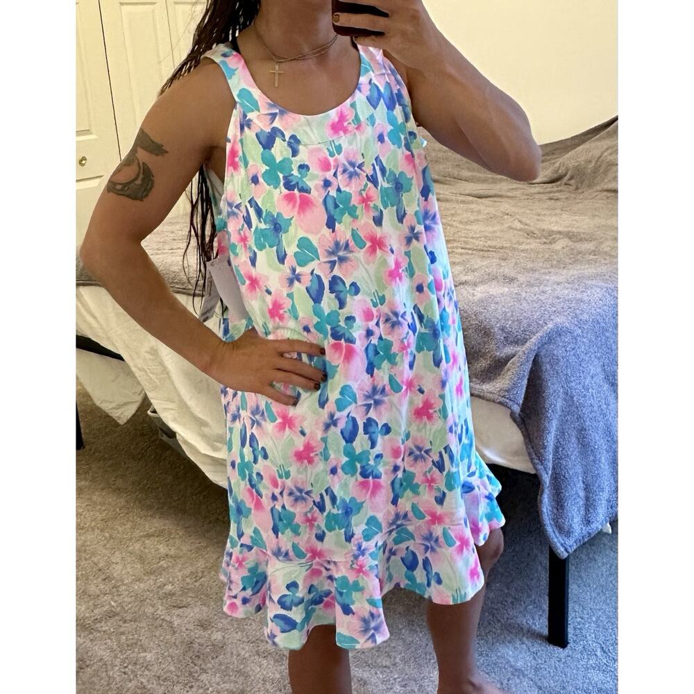M Lulu B Colorful Floral Tank Dress UPF 50 Beach Resort Summer Dresses Sz 2X NEW - Picture 2 of 10